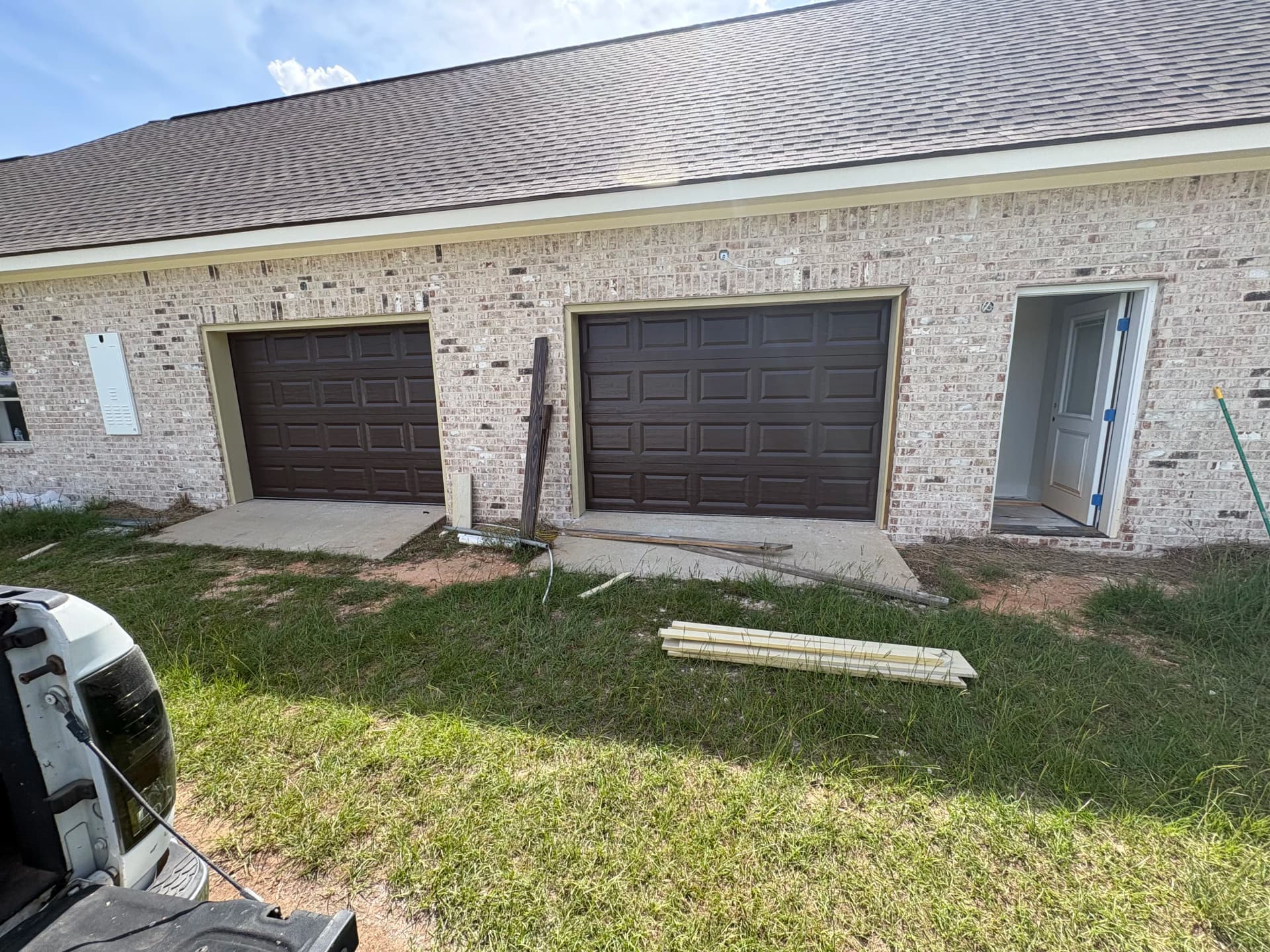 Fresh Garage Door Installation on a New Build image