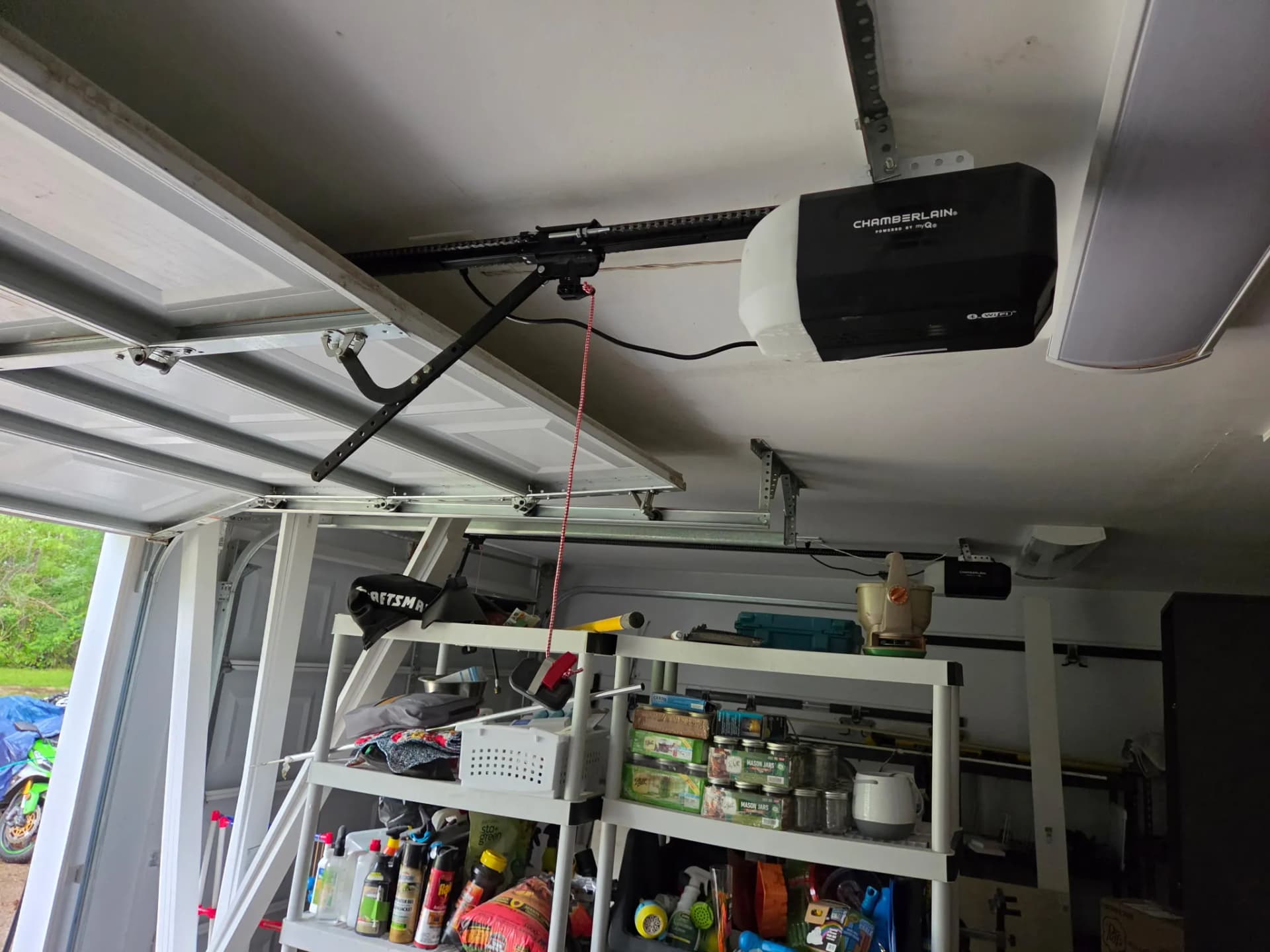 New Chamberlain Garage Door Opener Installed and Running Right image